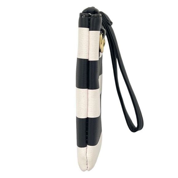 Betsey Johnson Signature Black & White Striped Luv Betsey Crossbody Wristlet - Picture 8 of 10